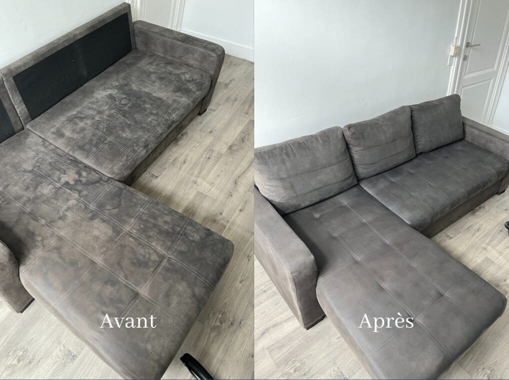 Avant/après nettoyage canapé