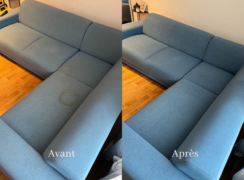 Avant/après nettoyage canapé