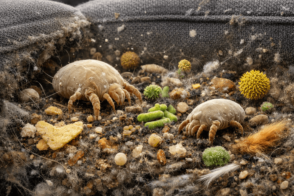 Acariens dans canapés