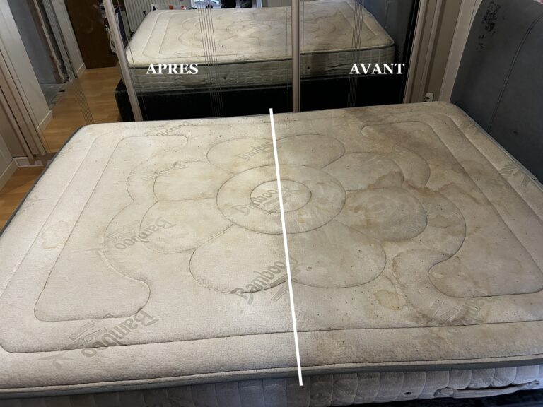 Matelas nettoyé avant et après