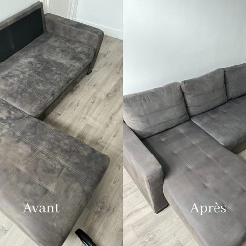 Avant/après nettoyage canapé