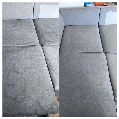 Avant/après nettoyage canapé gris