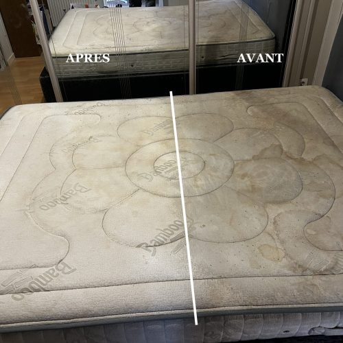 Matelas nettoyé avant et après
